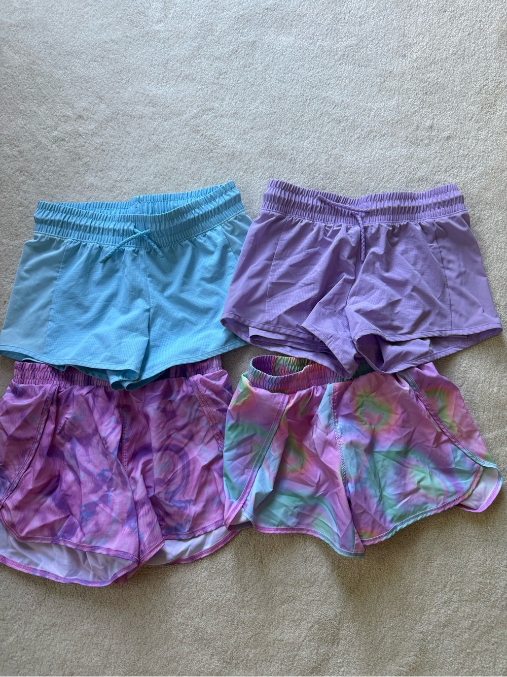 all in motion Kids Active Shorts Bundle - Light Blue, Lavender & Pink Tie-Dye